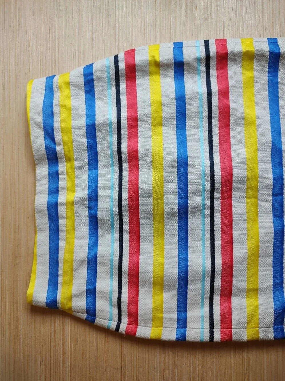 J Crew Striped Pencil Knee Skirt Fringe Red Yellow Blue Cream Lined 4 Back Slit